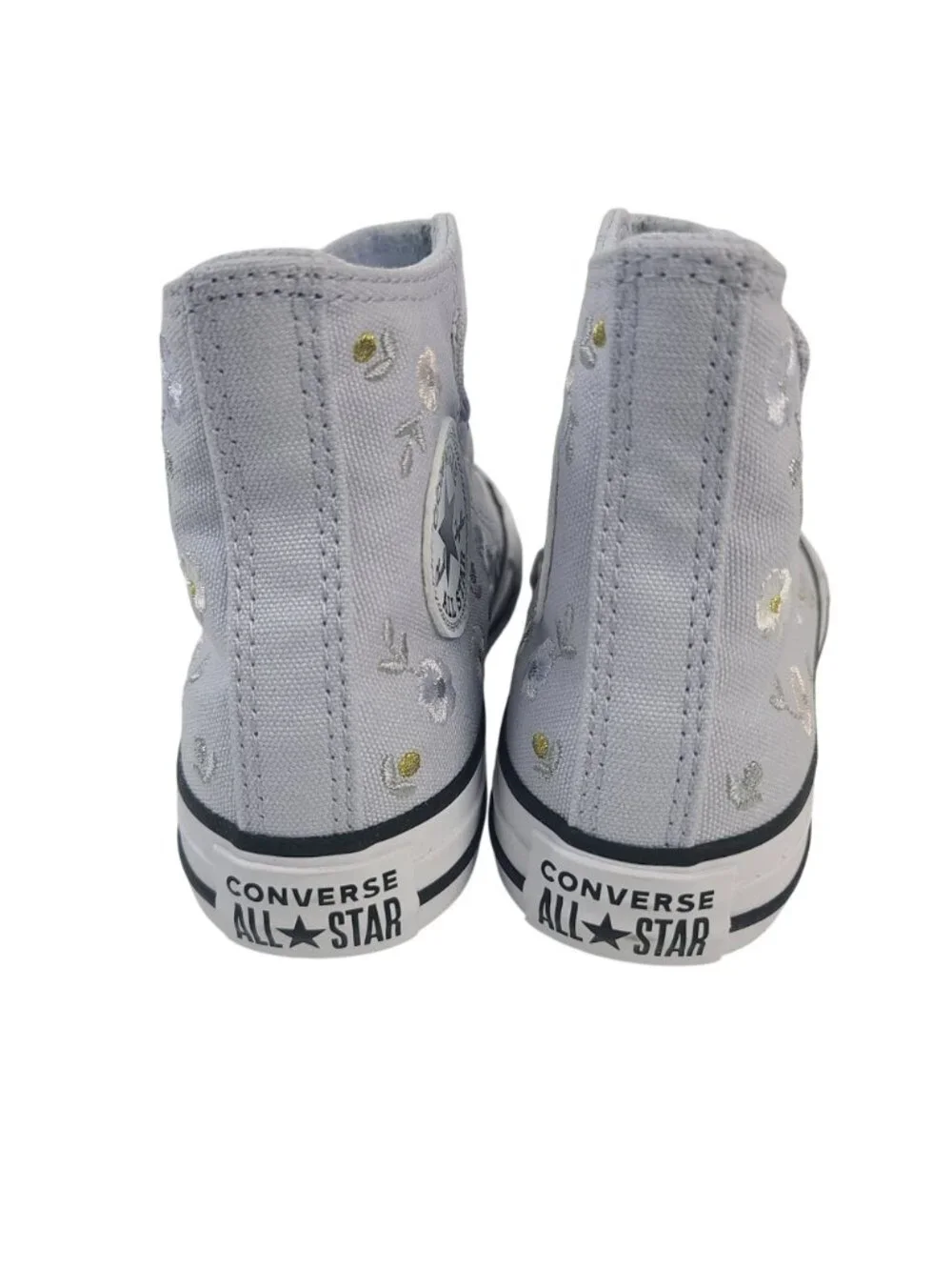 NEW Converse All Star Youth High-Top Sneakers Embroidered Floral Lavender Sz 13